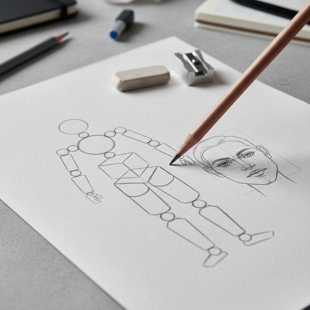 Meninio talento nereikia: kaip lengvai nupiešti žmogų