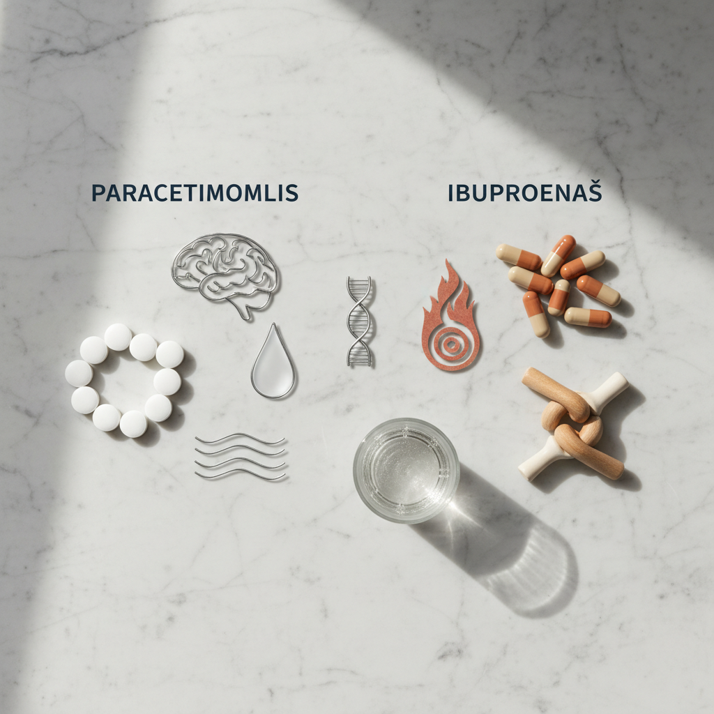Paracetamolis ar ibuprofenas: kada ir kurį vaistą rinktis?