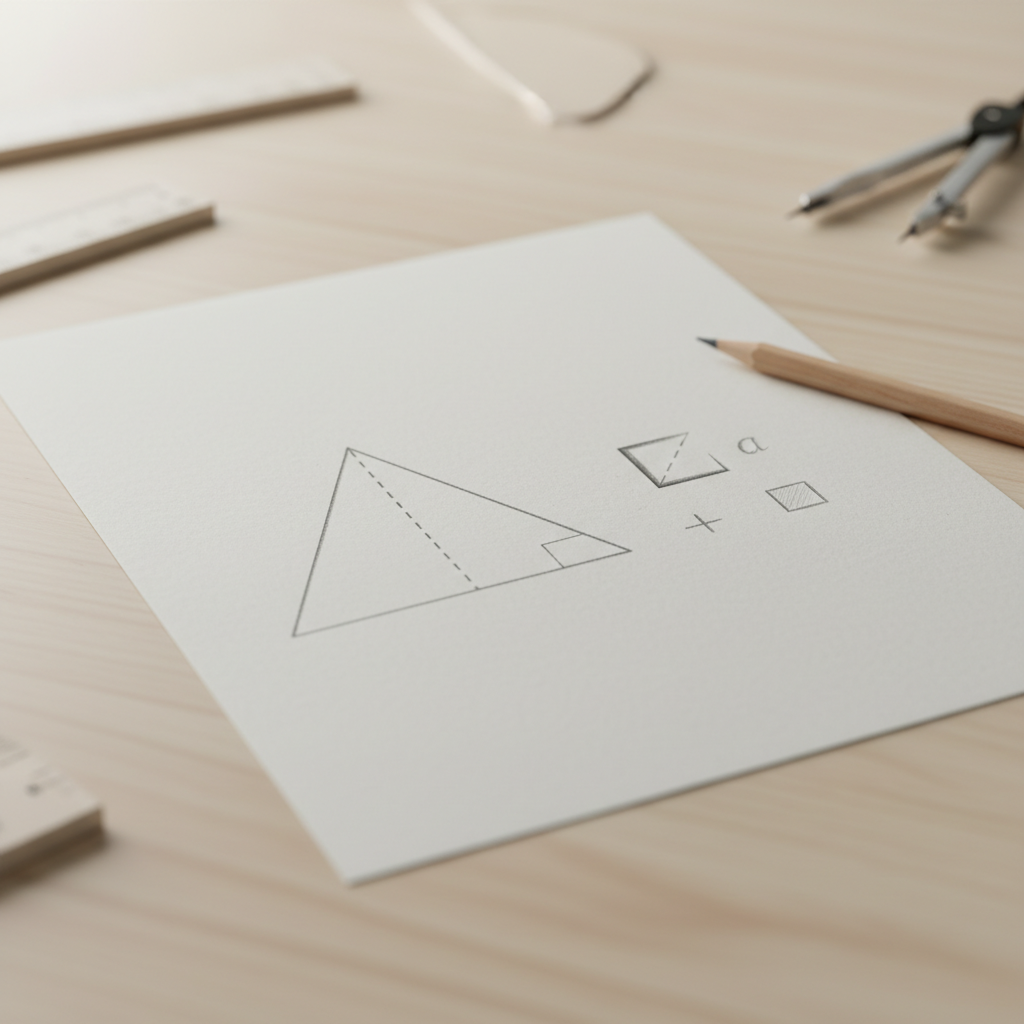 Kaip greitai apskaičiuoti lygiašonio trikampio plotą?