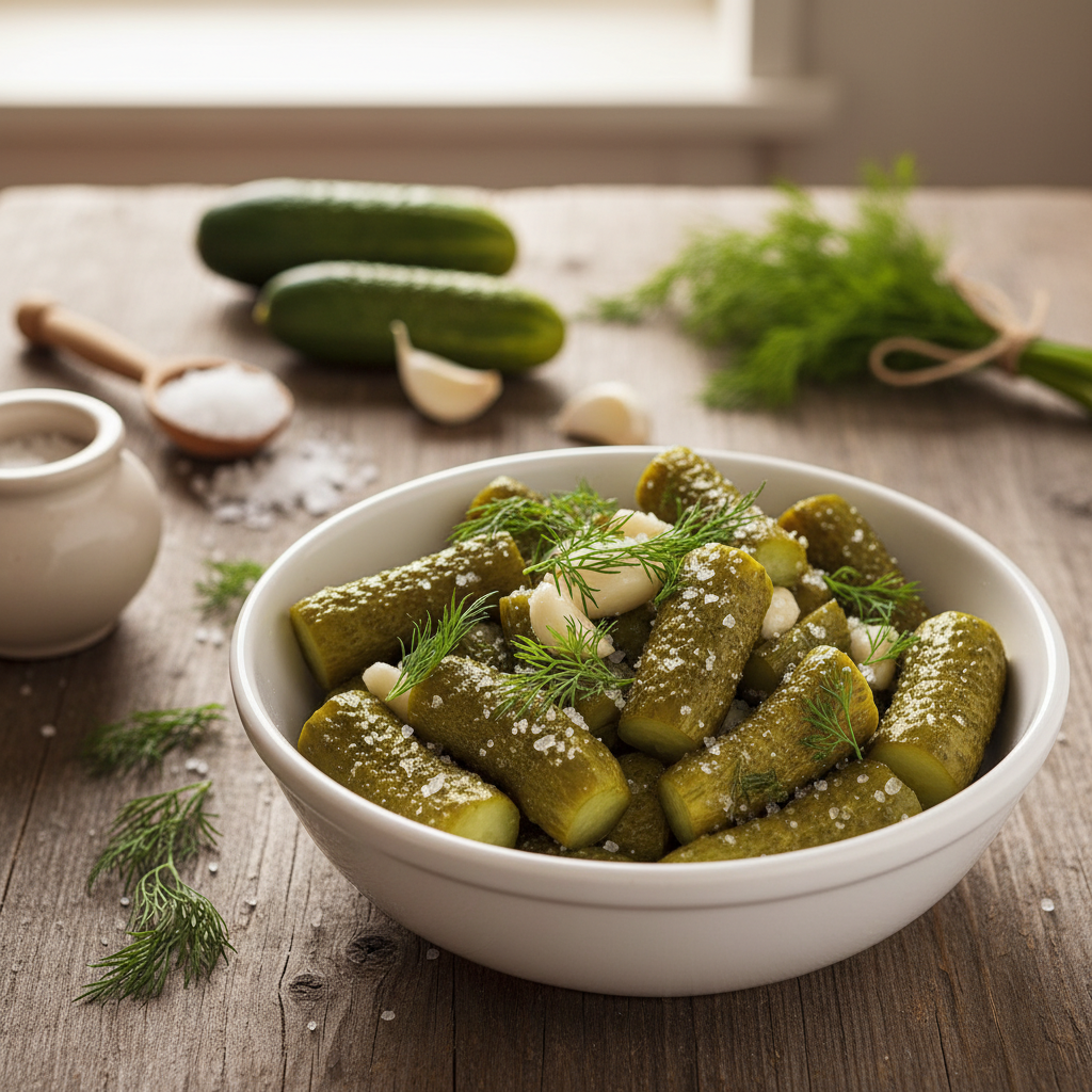 Sausas agurkų rauginimas: traškūs vos per kelias val.